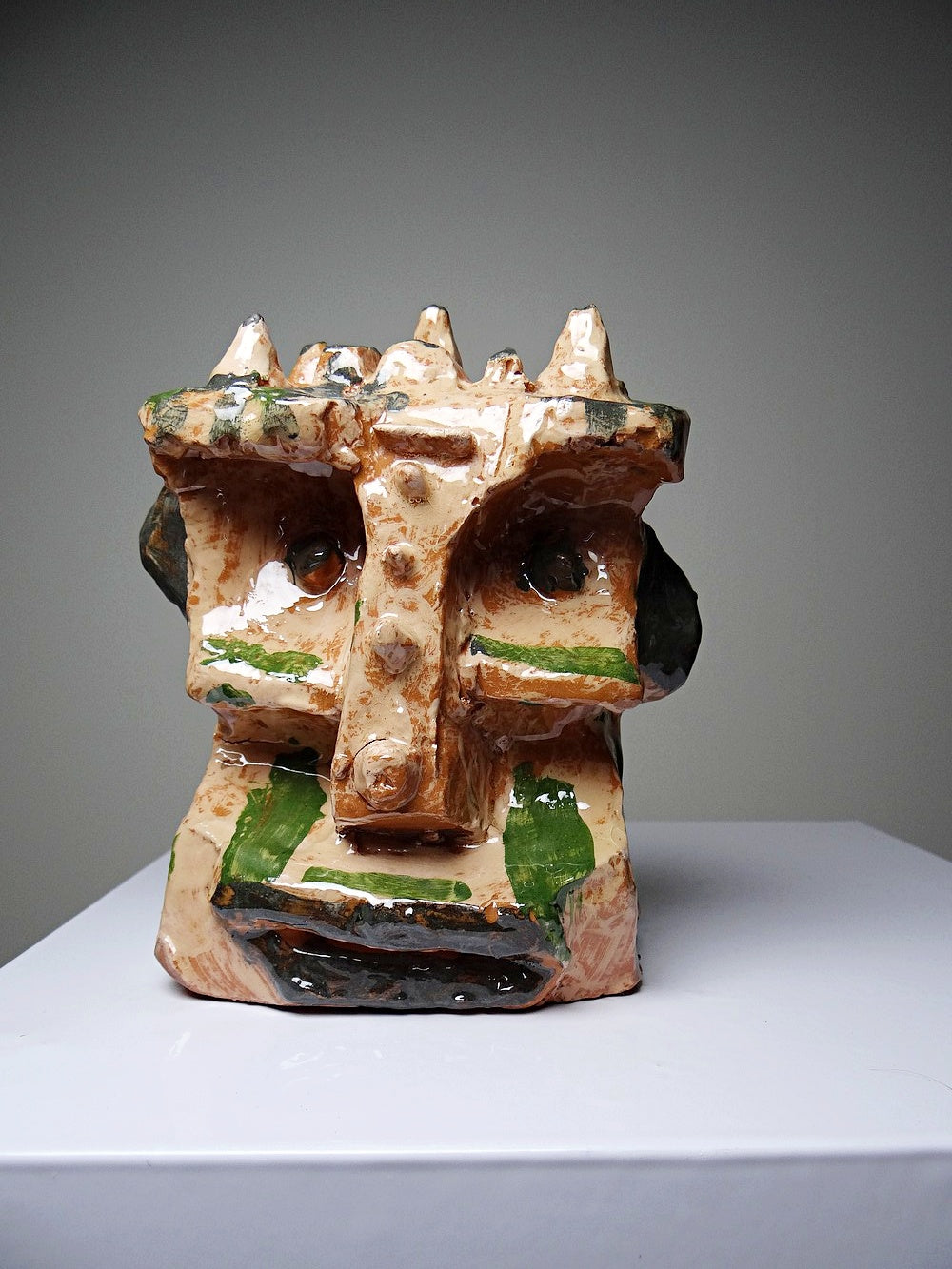 Vintage Skulptur anthropomorph "Patrick" für OrangeKunst glazed terracotta