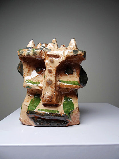 Vintage Skulptur anthropomorph "Patrick" für OrangeKunst glazed terracotta