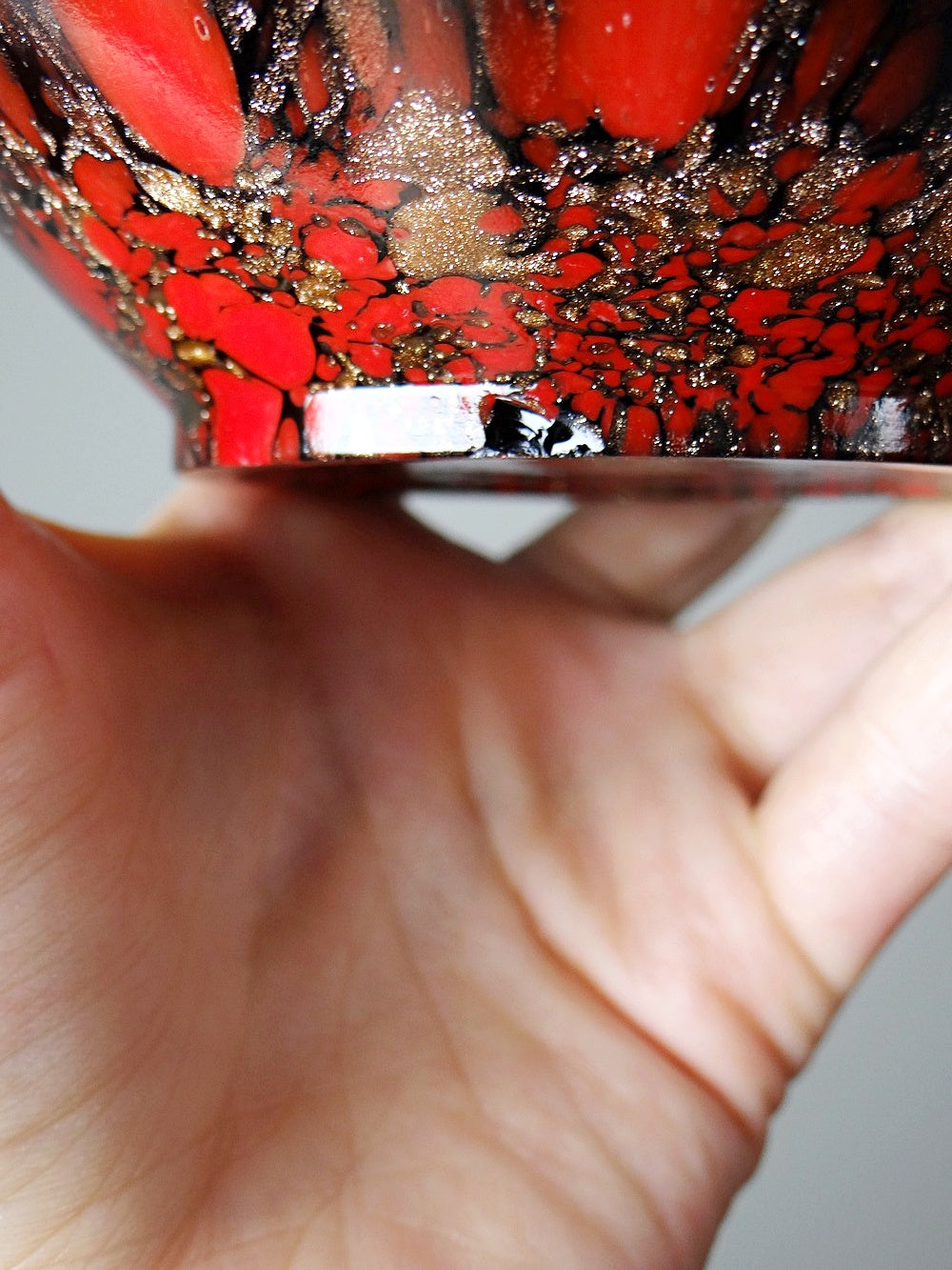 Vintage Bad-Set von Vincenzo Nason für Murano Aventurin Glas schwarz rot