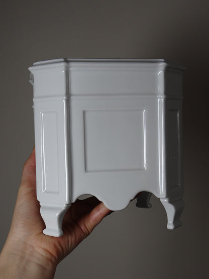 Vintage Übertopf aus Limoges-Porzellan auf Füßen, Rococo-Stil