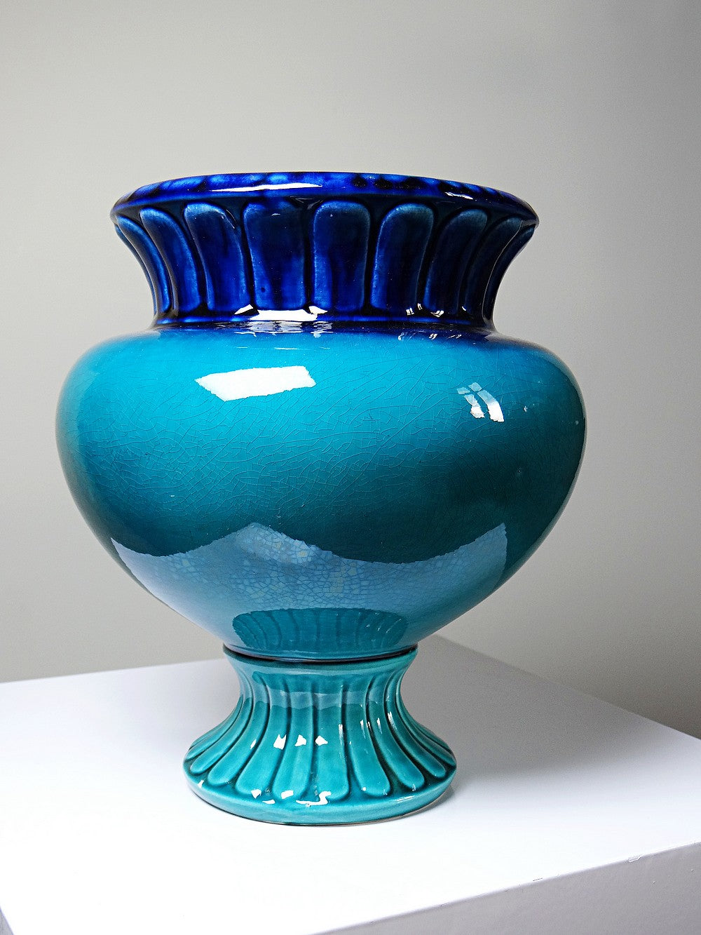 Vintage Vase D. Dinis für D.Dinis türkis und kobaltblau