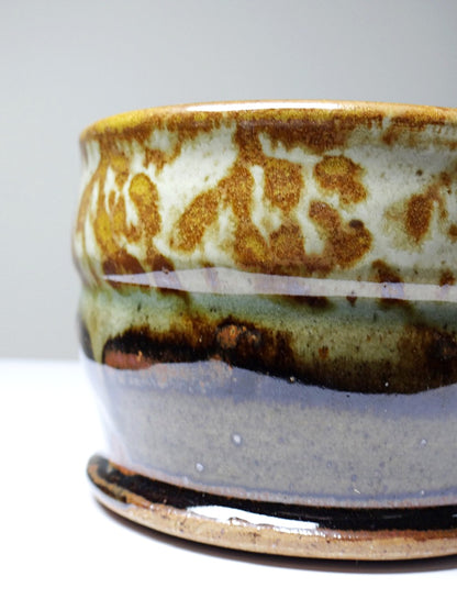 Vintage Becher aus glasiertem Steinzeug japanischer Stil signiert 1990er 2000er