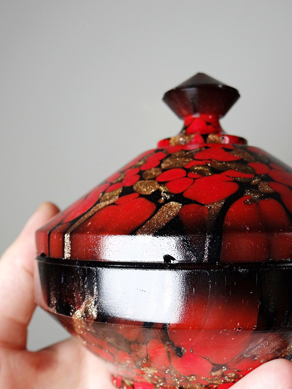 Vintage Bad-Set von Vincenzo Nason für Murano Aventurin Glas schwarz rot