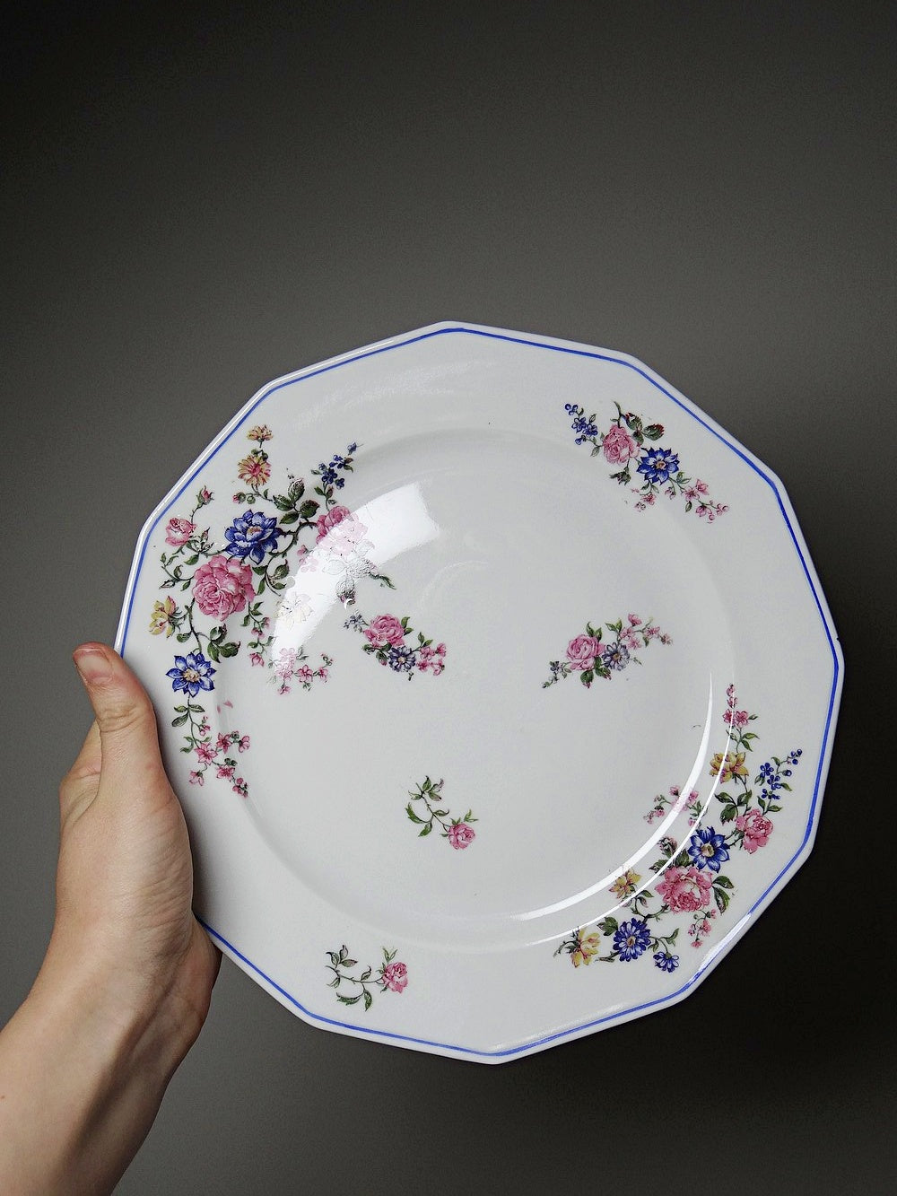 Set von 4 Vintage Teller von Bernardaud für B und C° florales Dekor