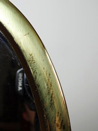 Vintage Tischspiegel oval aus vergoldetem Metall