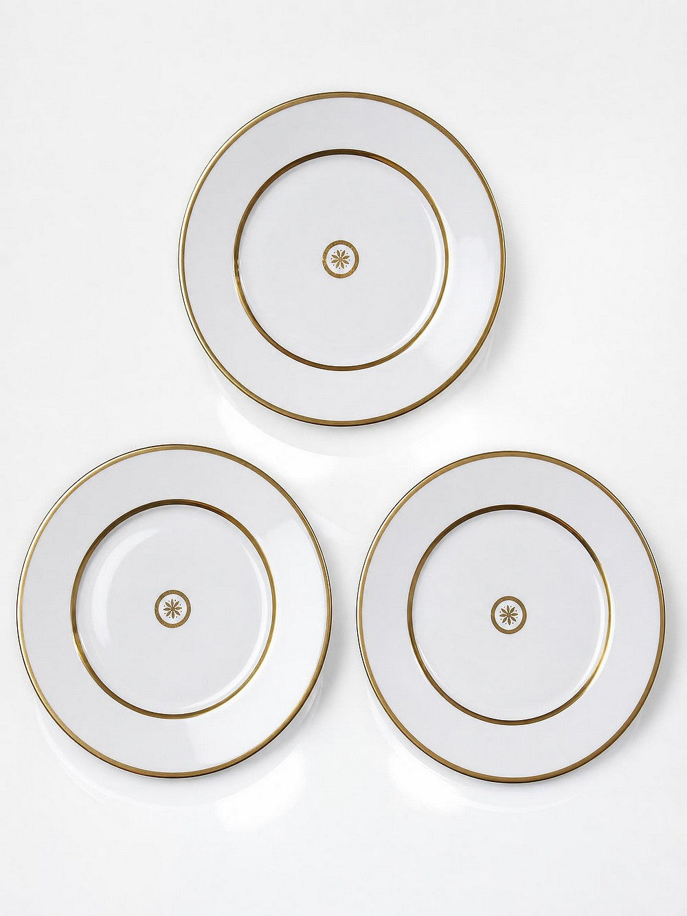 Set von 3 Vintage Teller "Sparte" von Bernardaud Limoges aus Porzellan mit Golddekor