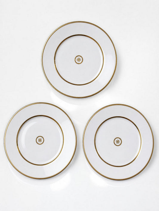 Set von 3 Vintage Teller "Sparte" von Bernardaud Limoges aus Porzellan mit Golddekor