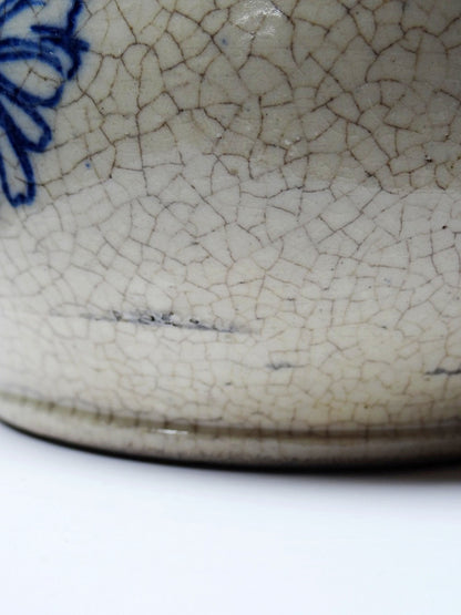 Vintage Krug blau creme faience Servieraccessoire blau creme