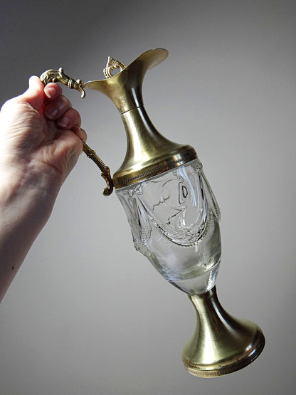 Vintage Karaffe von Ferri-80 für Italien Glas und Messing