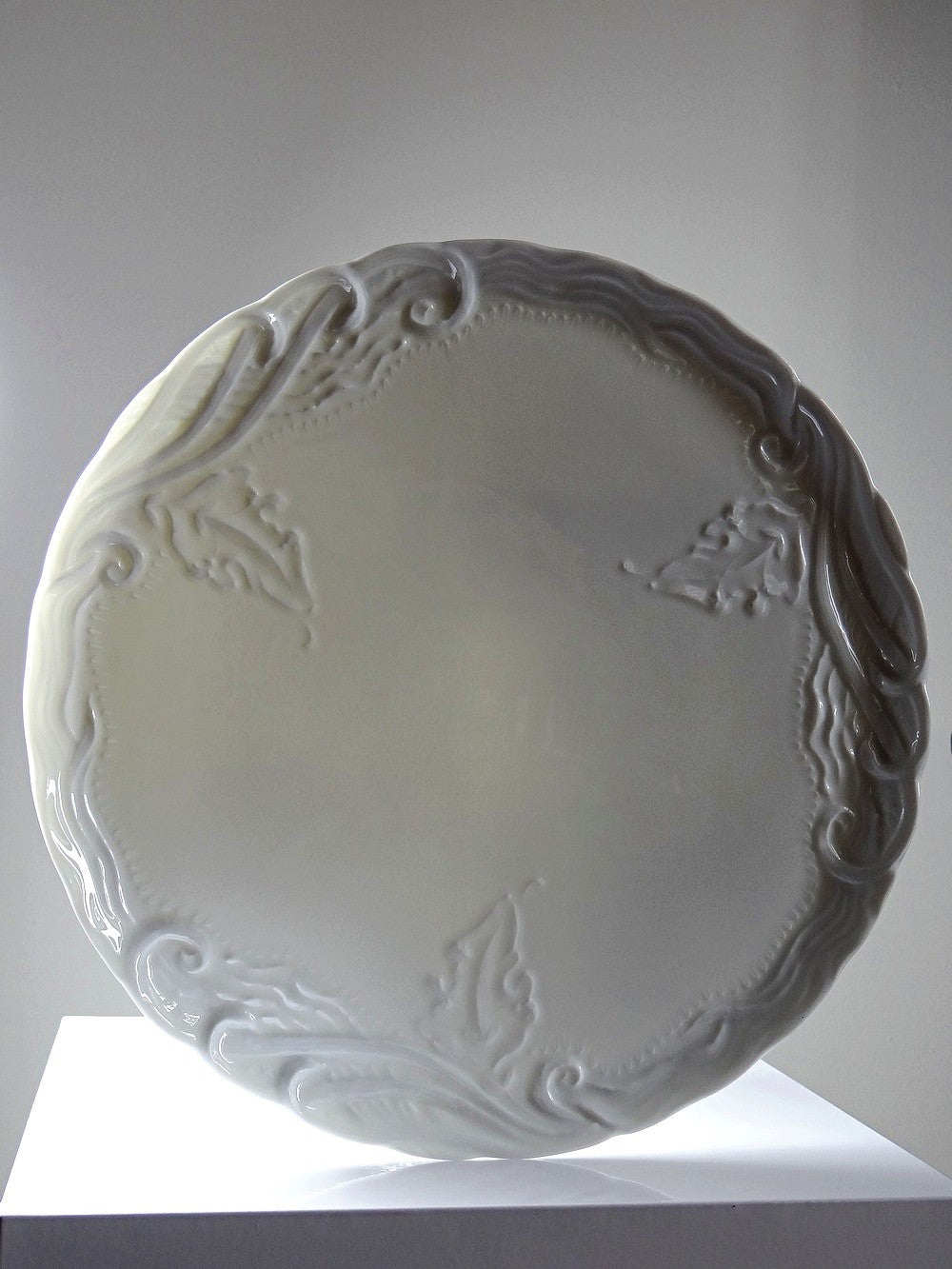Vintage Tortenplatte Limoges France Porzellan weiß 31 cm