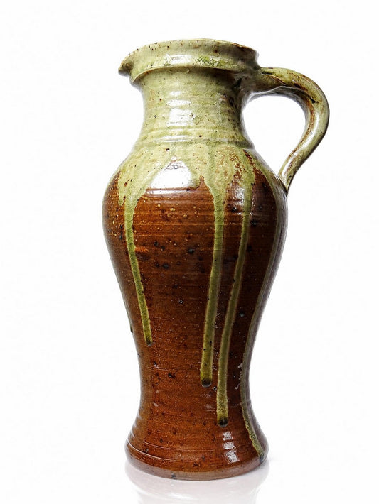 Vintage Krug aus französischem Steinzeug mit Ascheglasur im Japanstil