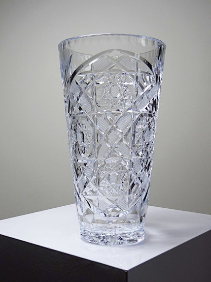 Vintage Vase aus Kristall, Böhmen Tschechoslowakei, durchsichtig