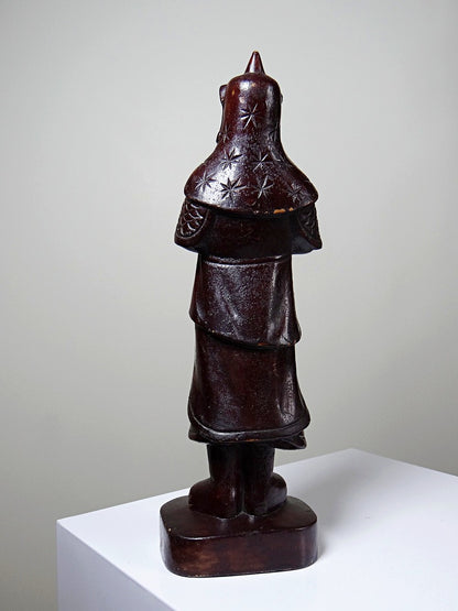 Vintage Statuette asiatische Volkskunst aus geschnitztem Massivholz