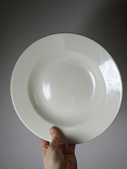 Vintage Suppenteller Set von 5 aus Eisenstein weiß creme Geschirr