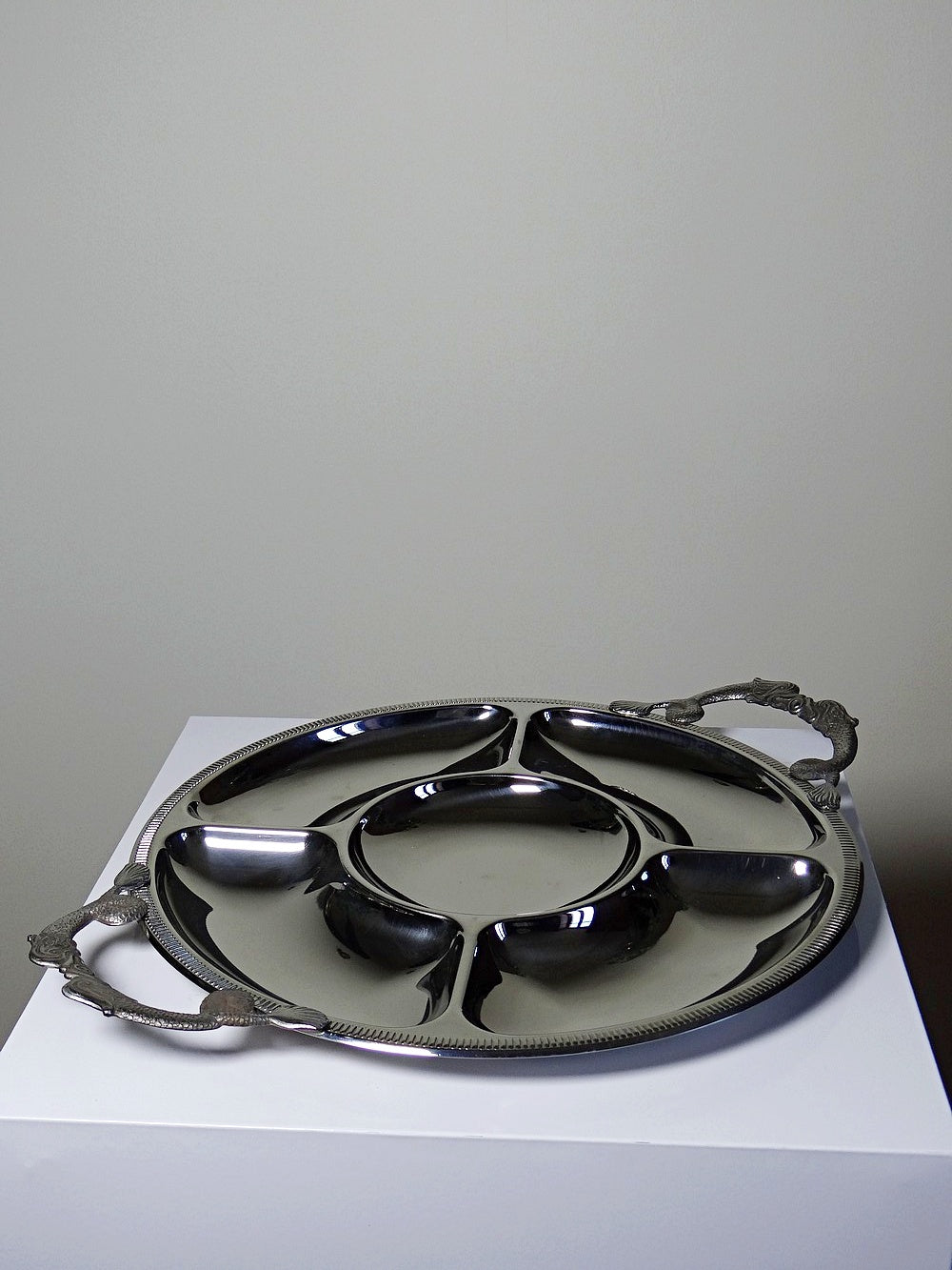 Vintage Servieraccessoire von Jean Couzon für Jean Couzon in Edelstahl, 5 Fächer
