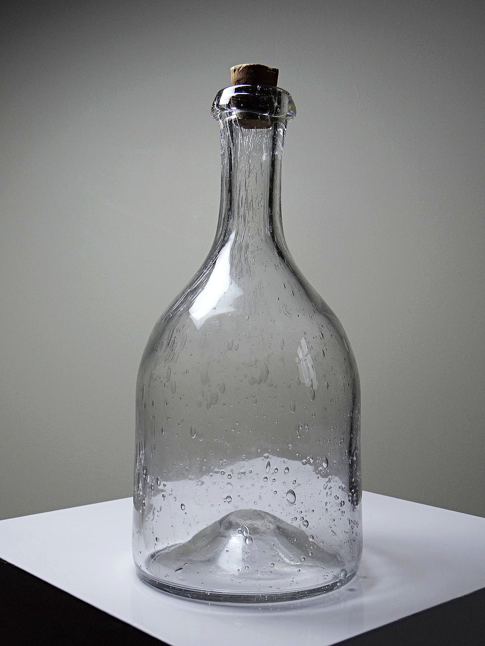 Vintage Flasche Servieraccessoire durchsichtig, Glas, Kork