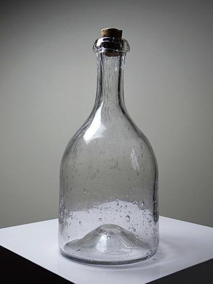 Vintage Flasche Servieraccessoire durchsichtig, Glas, Kork