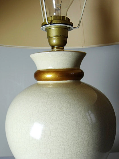 Vintage Lampe Panama von Le Dauphin für Le Dauphin creme, ivoire, gold