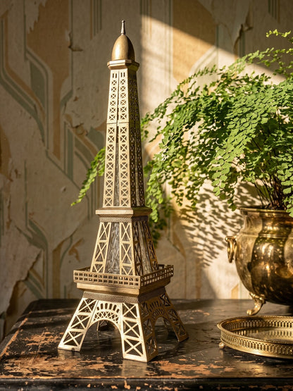 Vintage Likörflasche "Le Fiacre" Eiffelturm mit Spieluhr aus Japan