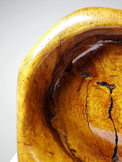 Vintage Schale von Braun für Vintage Olivenholz glänzend