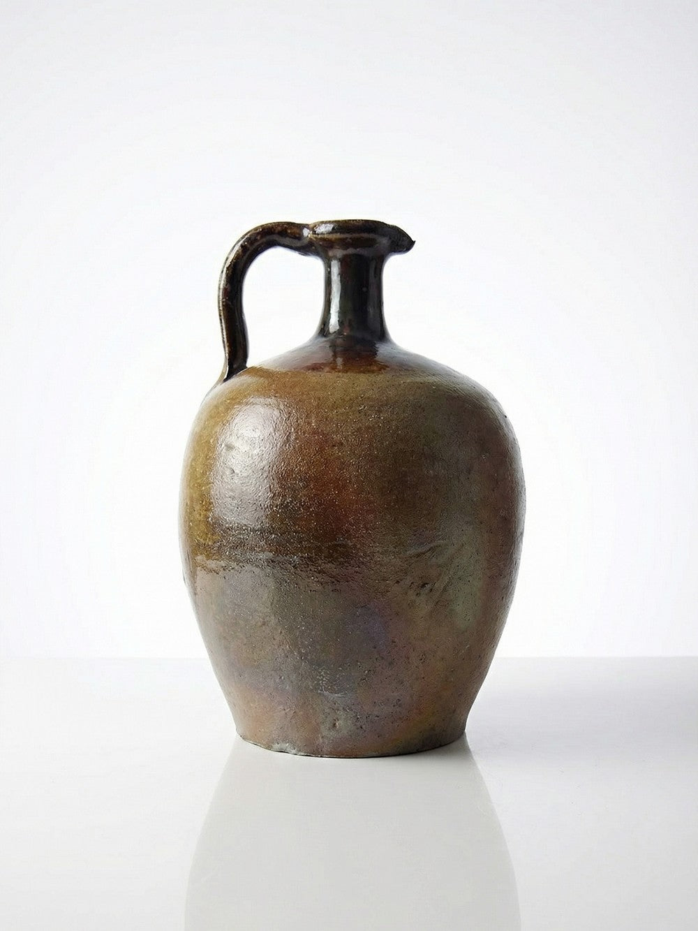 Vintage Krug von artisanat français für Puisaye Steinzeug, glasiert, braun