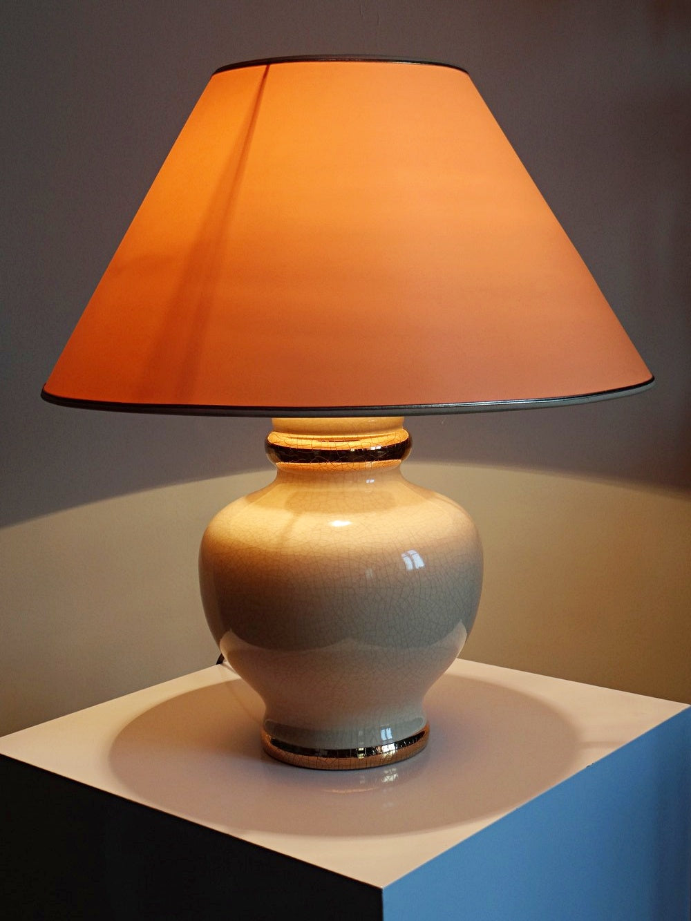 Vintage Lampe Panama Champagne Dynastie von Le Dauphin beige