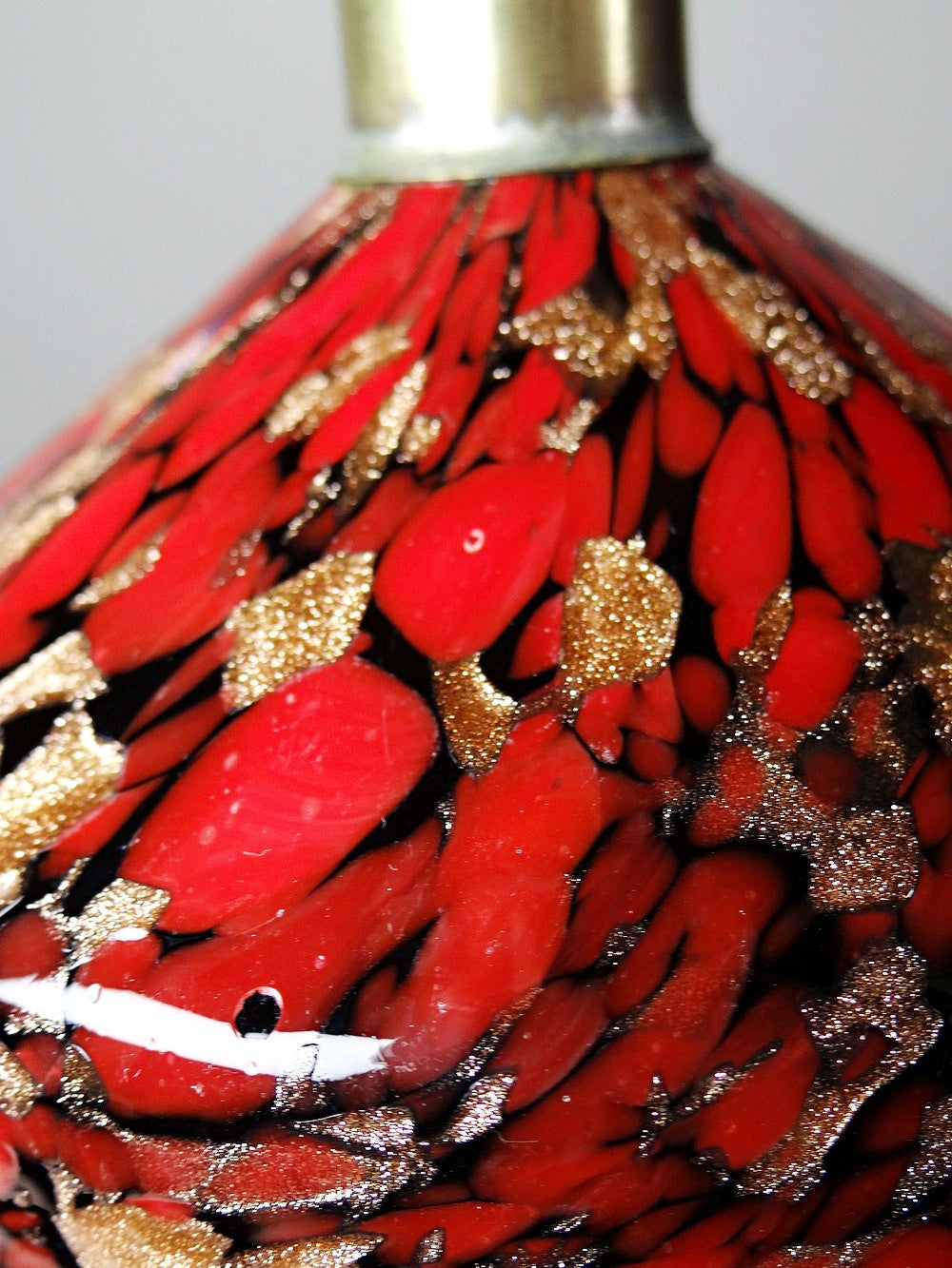 Vintage Bad-Set von Vincenzo Nason für Murano Aventurin Glas schwarz rot