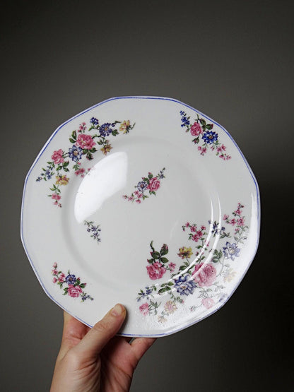 Vintage Dessertteller von Bernardaud für B&C° florales Dekor Set von 7