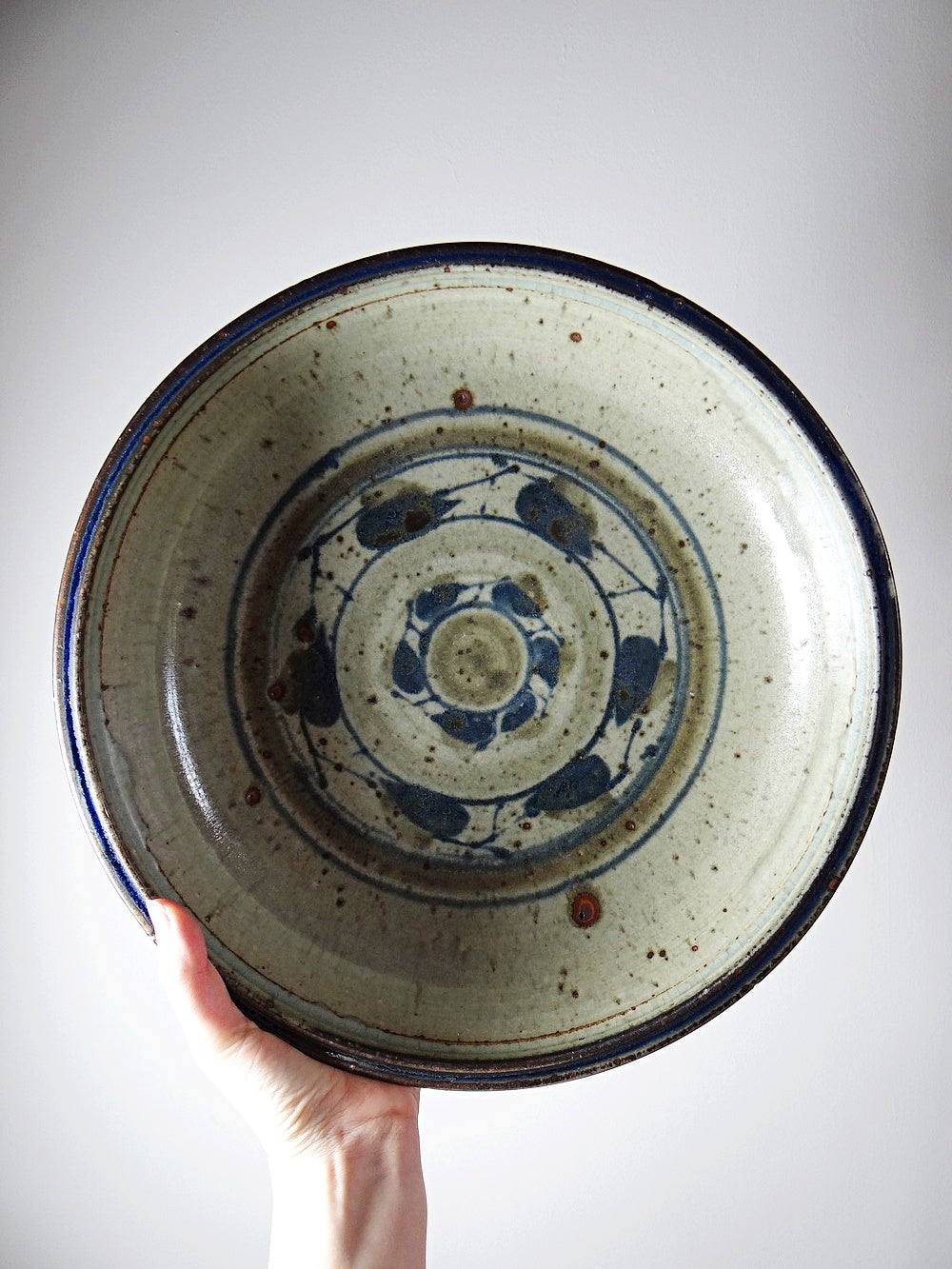 Vintage Schale mit Pyritglasur grau-grün blau Vintagegrau-grün blau pyrit Grès Pyritglasur