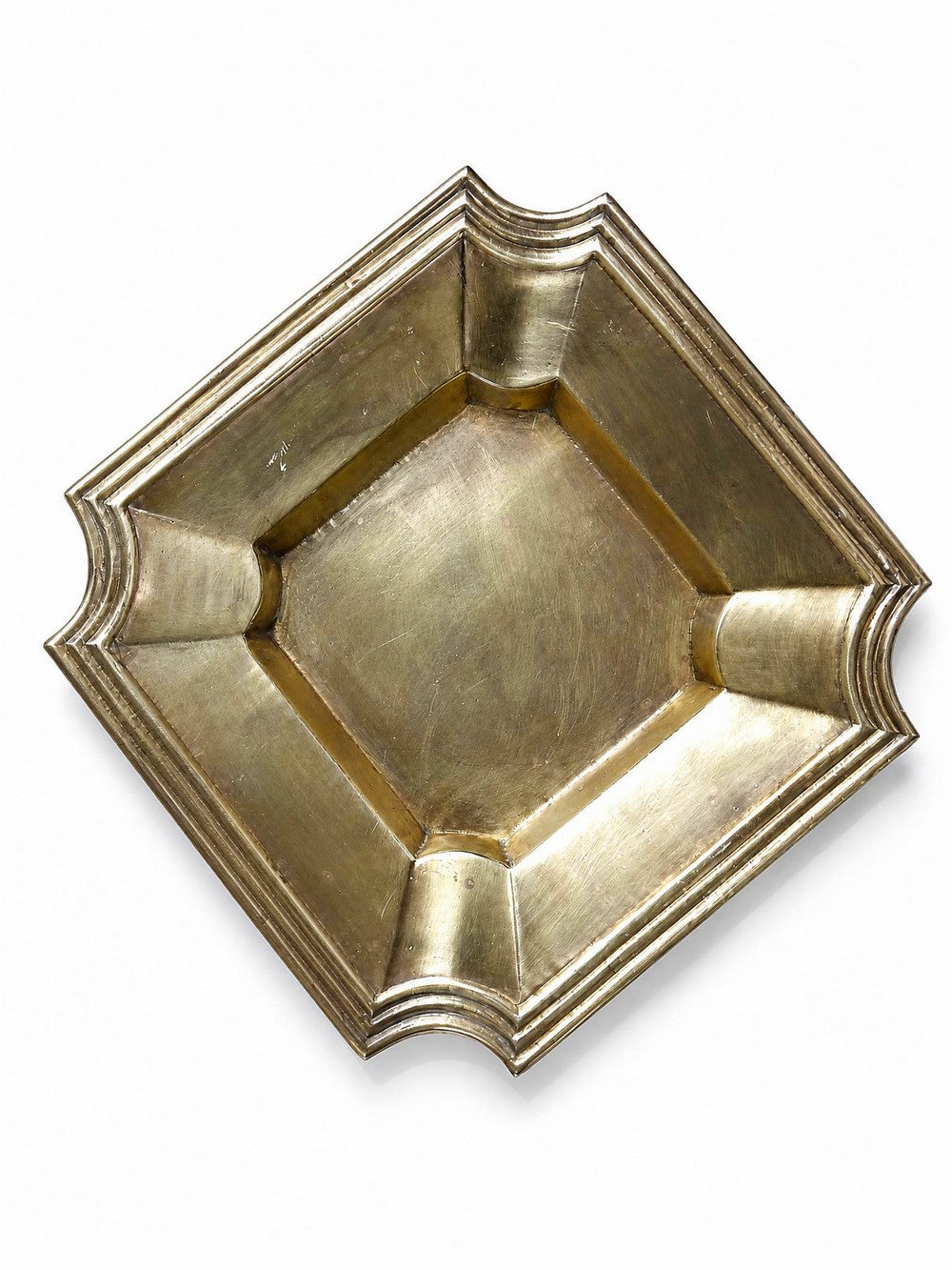 Vintage Art déco Leerschale oder Aschenbecher aus Messing, geometrisch, 1930er-1940er
