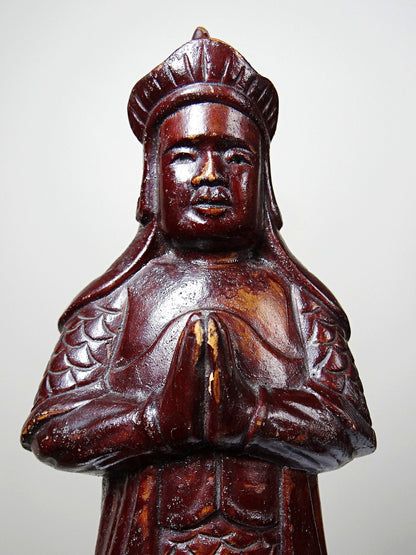 Vintage Statuette asiatische Volkskunst aus geschnitztem Massivholz