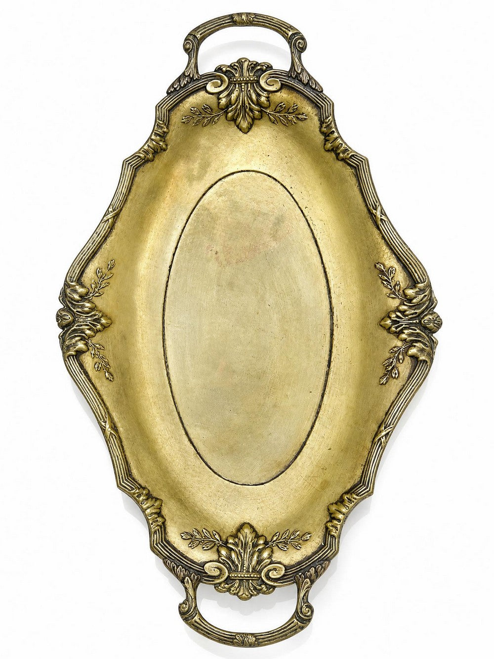 Vintage Schale im Louis XV Stil aus vergoldetem Metall mit Rocaille Dekor