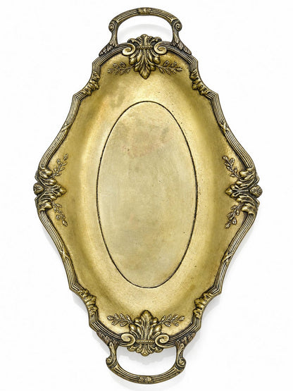 Vintage Schale im Louis XV Stil aus vergoldetem Metall mit Rocaille Dekor