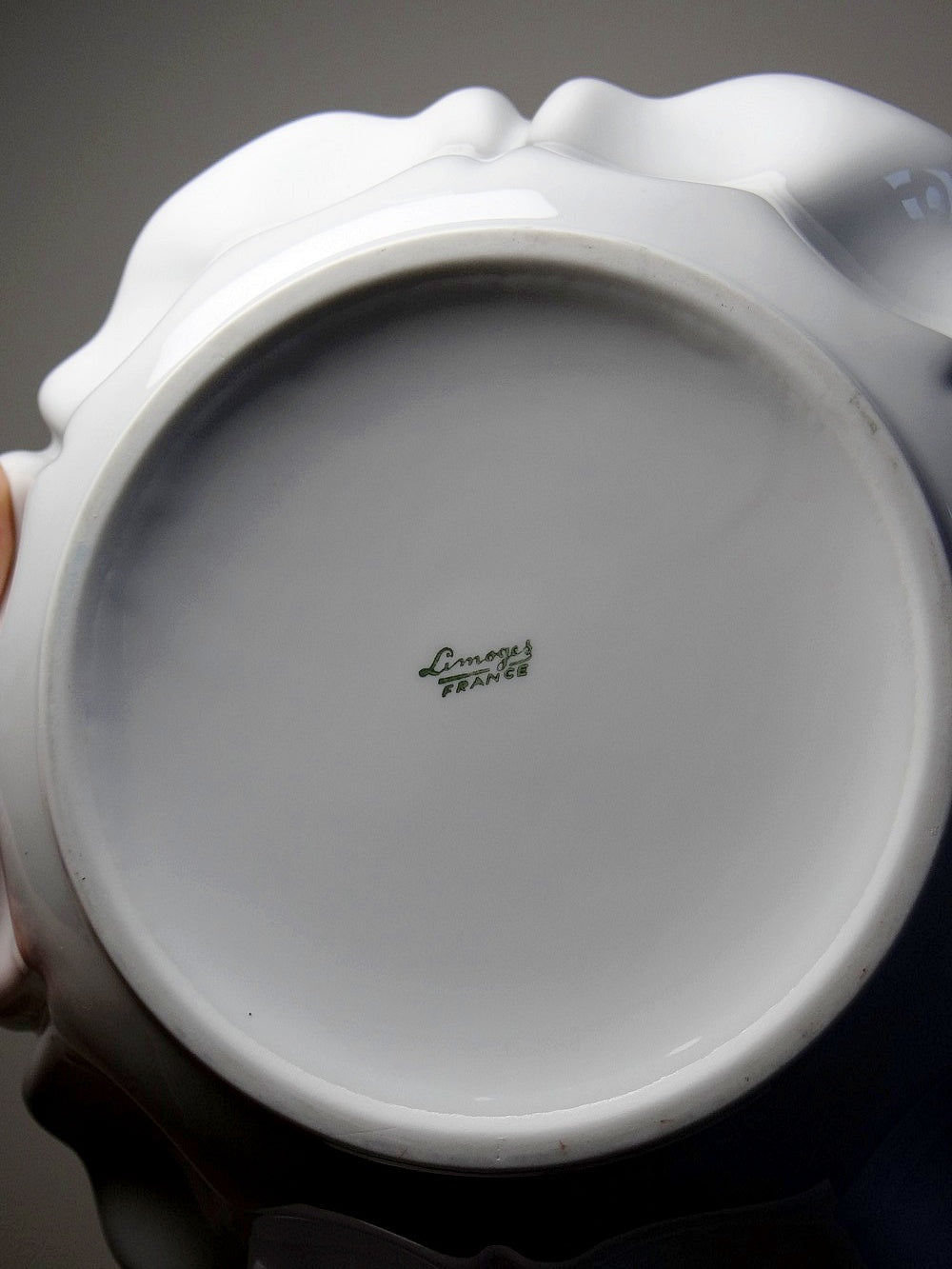 Vintage Schale von Limoges France für Limoges France weiß grau blau