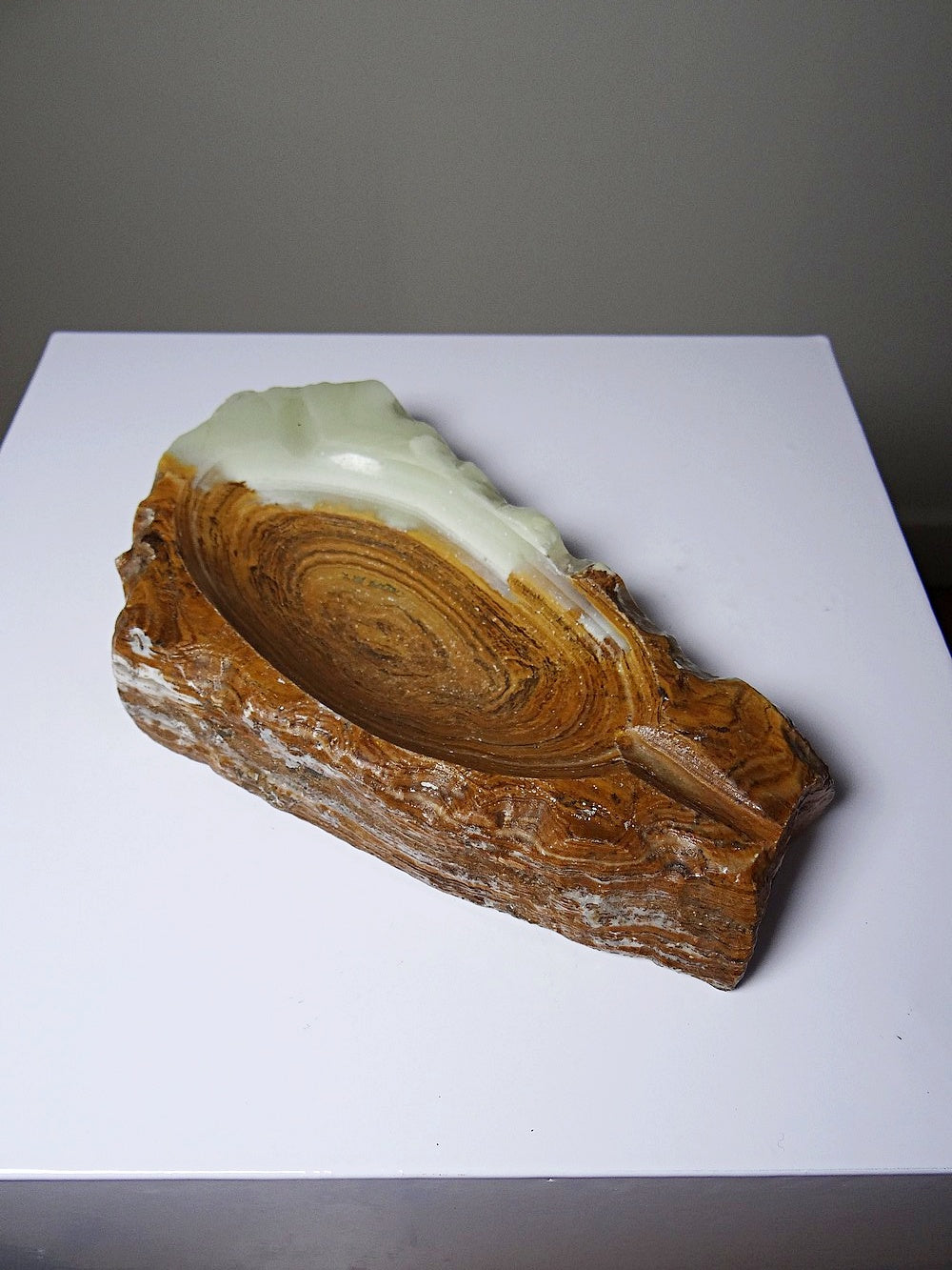 Vintage Aschenbecher aus grünem Onyx aus Italien, 1950er bis 1970er Jahre