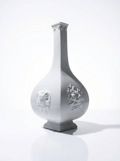 Vintage Vase von Sheffield und Haviland für Limoges, Meissen Reproduktion, weißes Porzellan