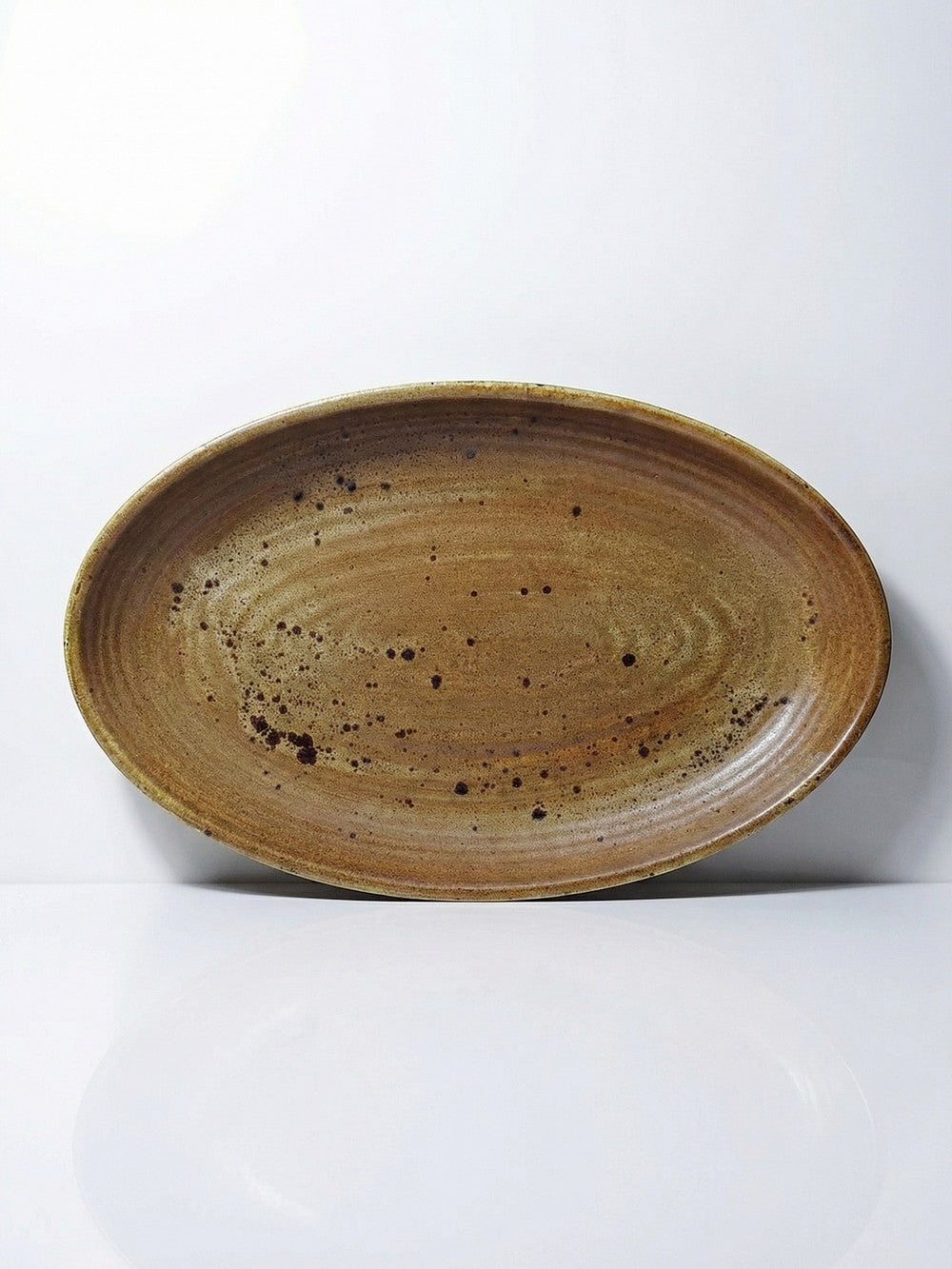 Vintage Servierplatte oval Inaltérable von Salins Braun