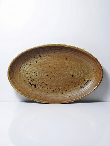 Vintage Servierplatte oval Inaltérable von Salins Braun