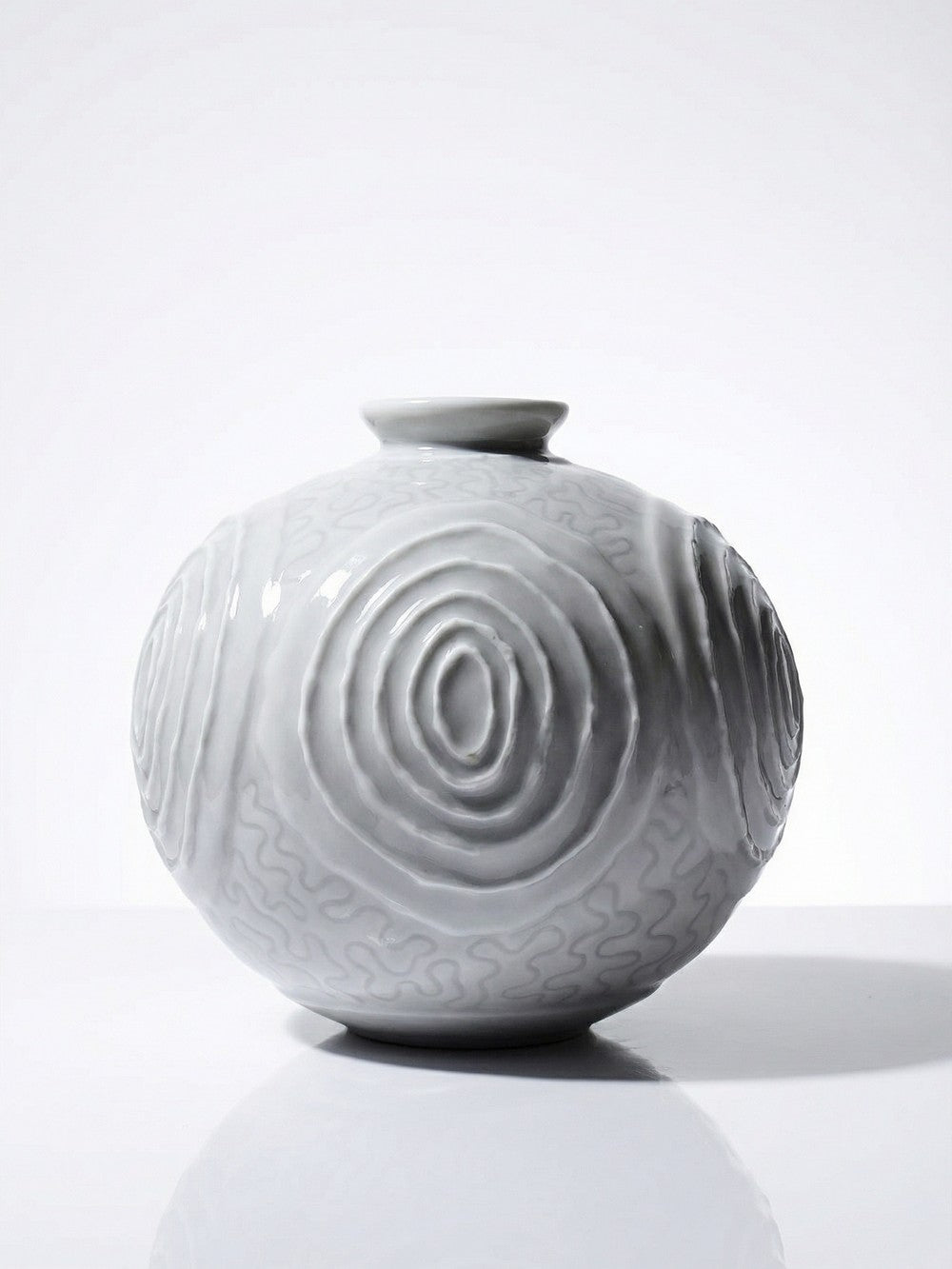 Vintage Vase Art Déco Porzellankugel 1935 Weiß Dekoration