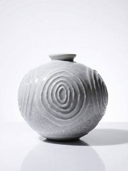 Vintage Vase Art Déco Porzellankugel 1935 Weiß Dekoration