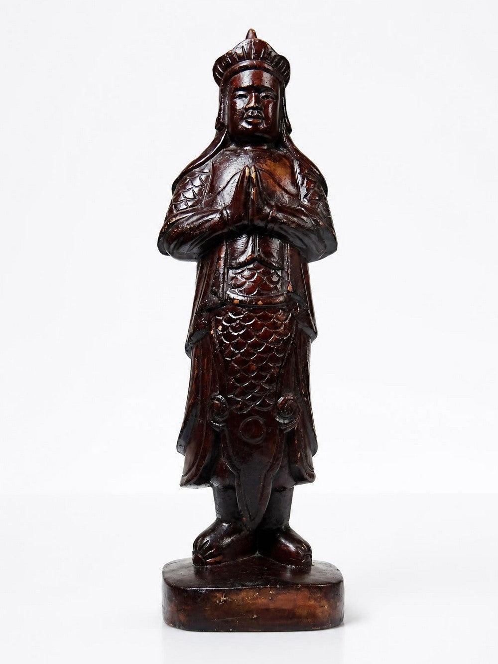 Vintage Statuette asiatische Volkskunst aus geschnitztem Massivholz