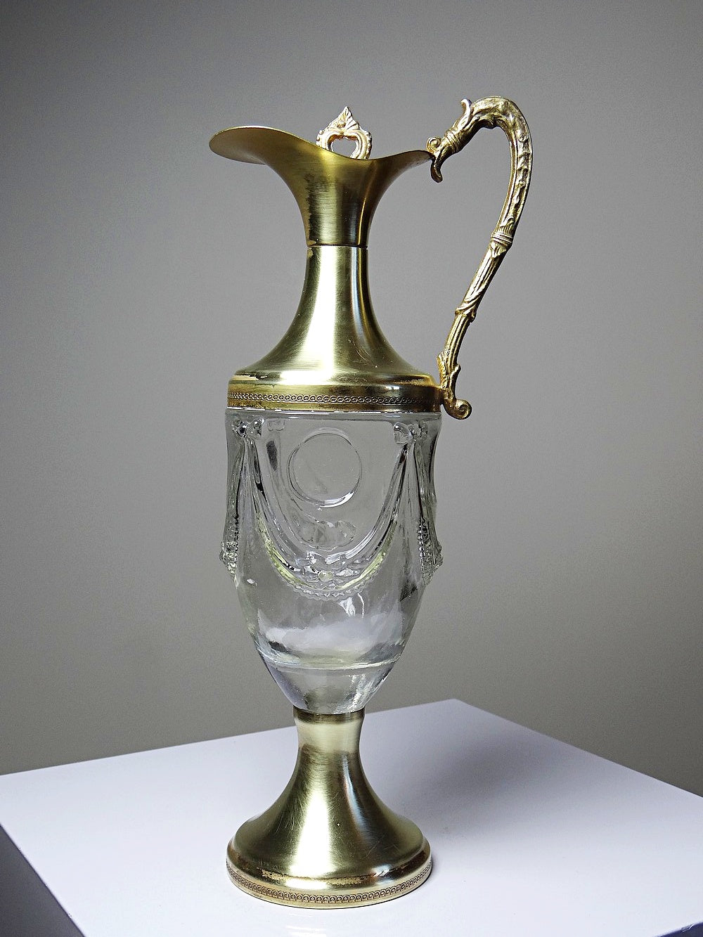 Vintage Karaffe von Ferri-80 für Italien Glas und Messing