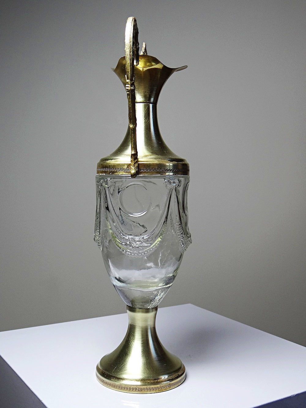 Vintage Karaffe von Ferri-80 für Italien Glas und Messing