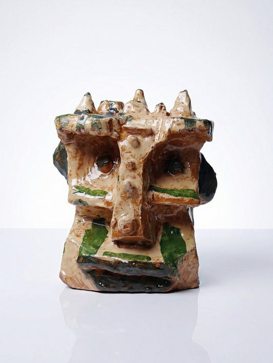 Vintage Skulptur anthropomorph "Patrick" für OrangeKunst glazed terracotta