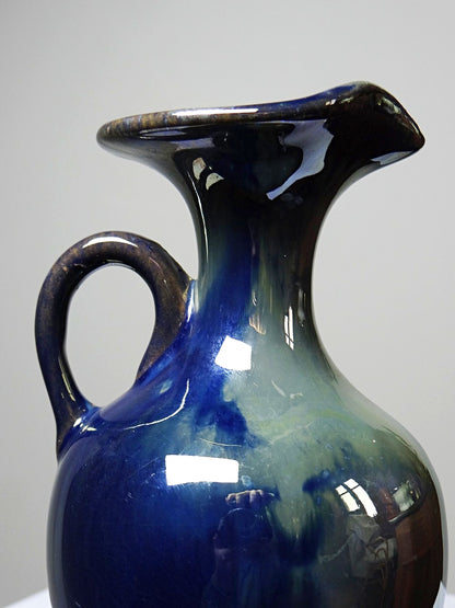 Vintage Steinzeugkanne Grès de Rambervillers für Rambervillers Blau
