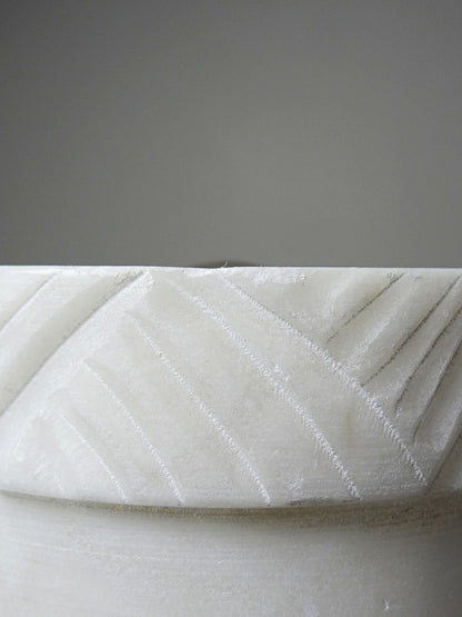 Vintage Nachtlichtlampe aus weißem Alabaster, ca. 1950-1970