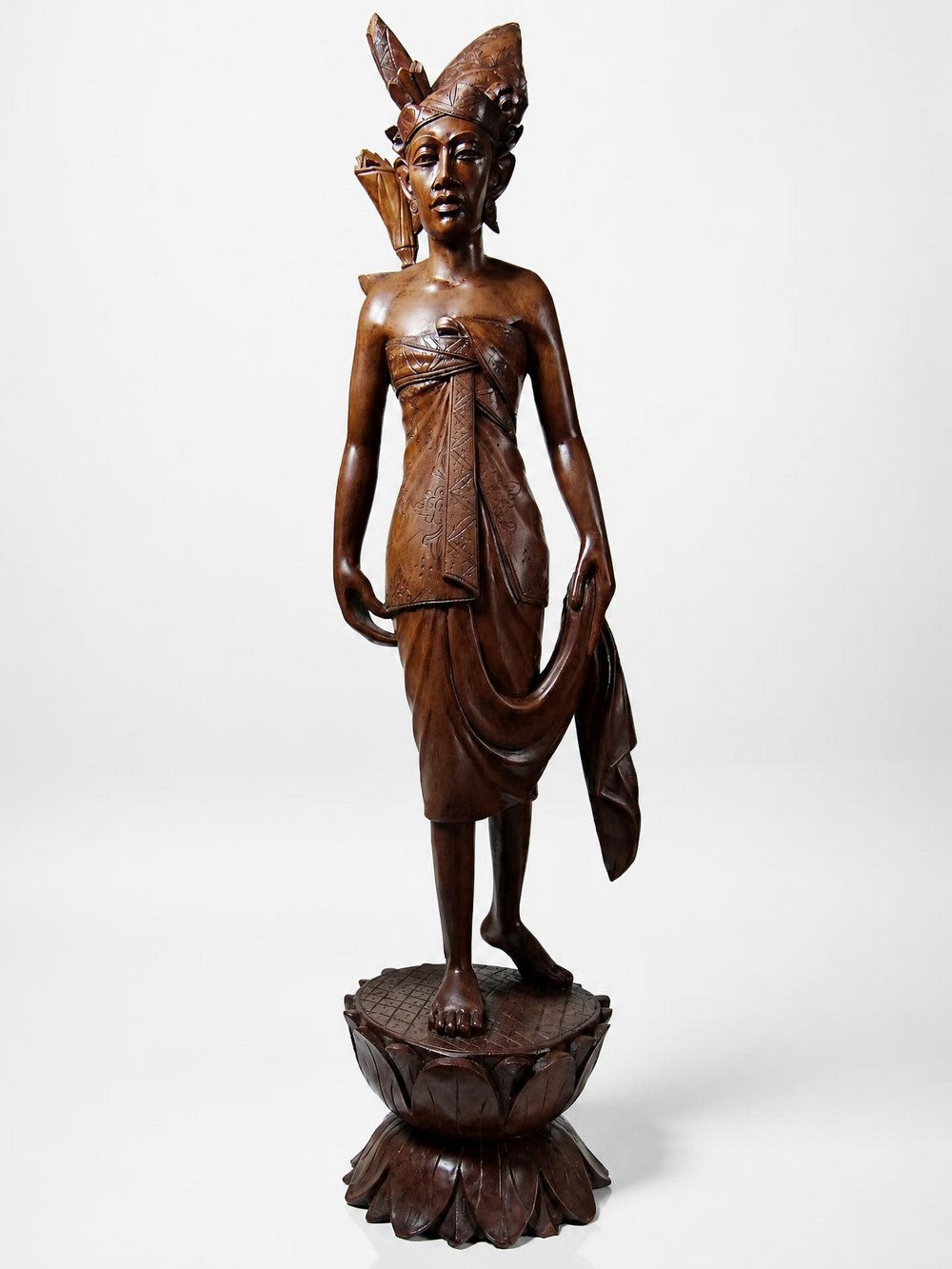 Vintage Holzskulptur "Danseur" balinesischer Tänzer 1960er-1980er