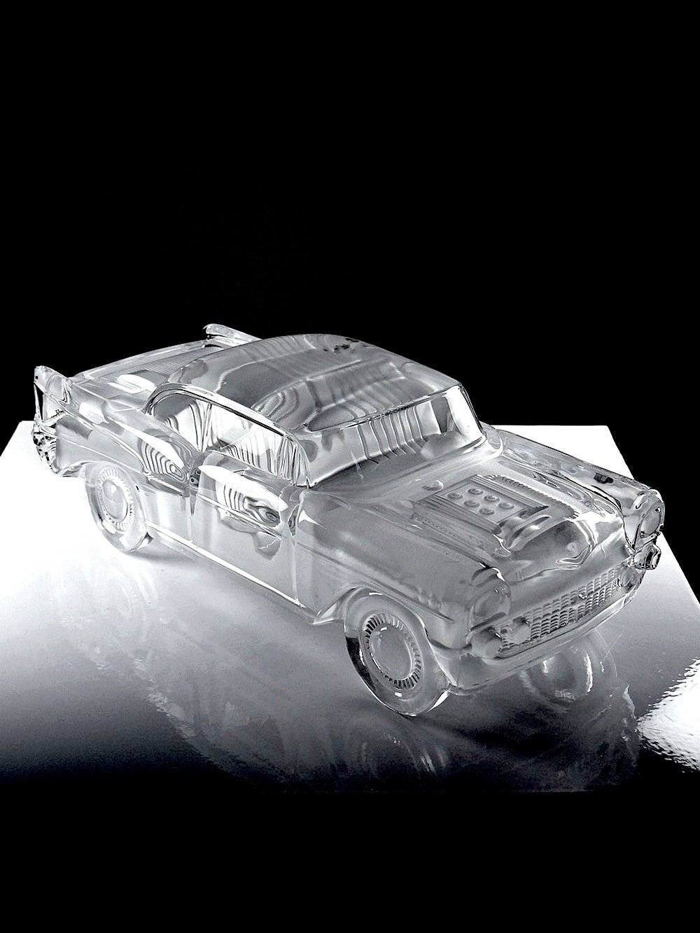 Vintage Kristall Briefbeschwerer Chevrolet Bel Air 1957 für Magic Crystal ForMen Hofbauer