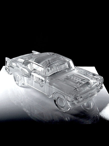 Vintage Kristall Briefbeschwerer Chevrolet Bel Air 1957 für Magic Crystal ForMen Hofbauer