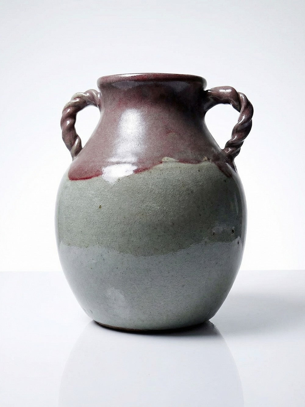 Vintage Vase von Milly Finn für Studio Pottery UK grau